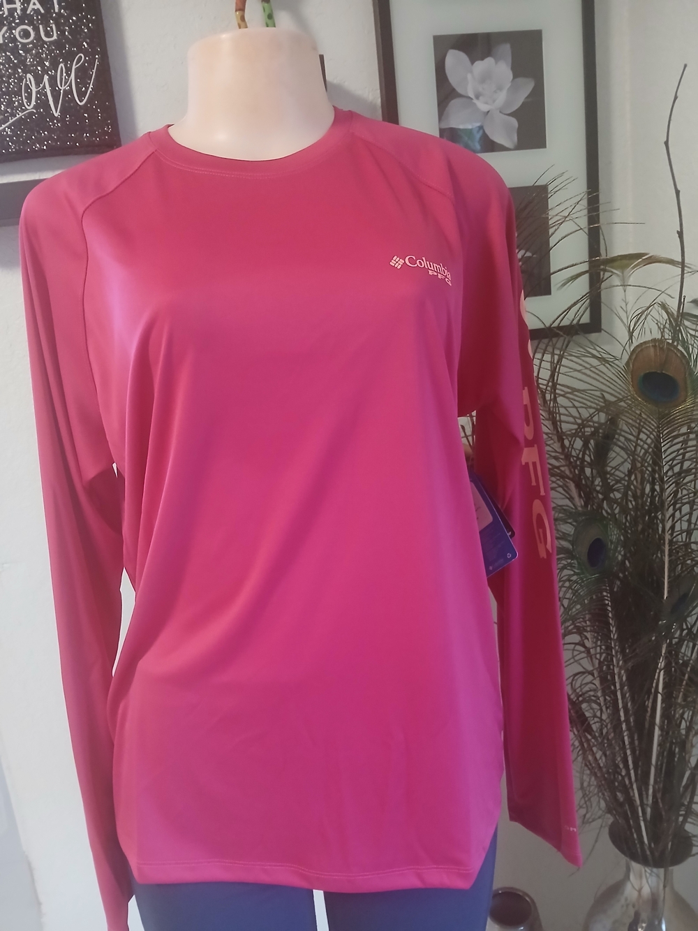 Columbia Women's Long Sleeve Pink Performance Tee